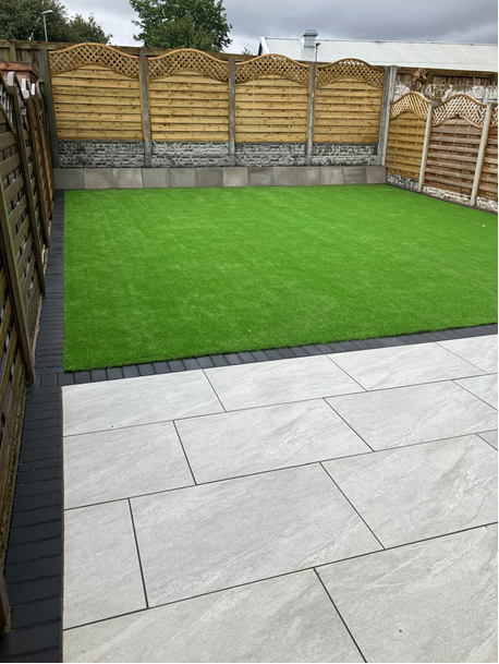 Modern porcelain paving garden